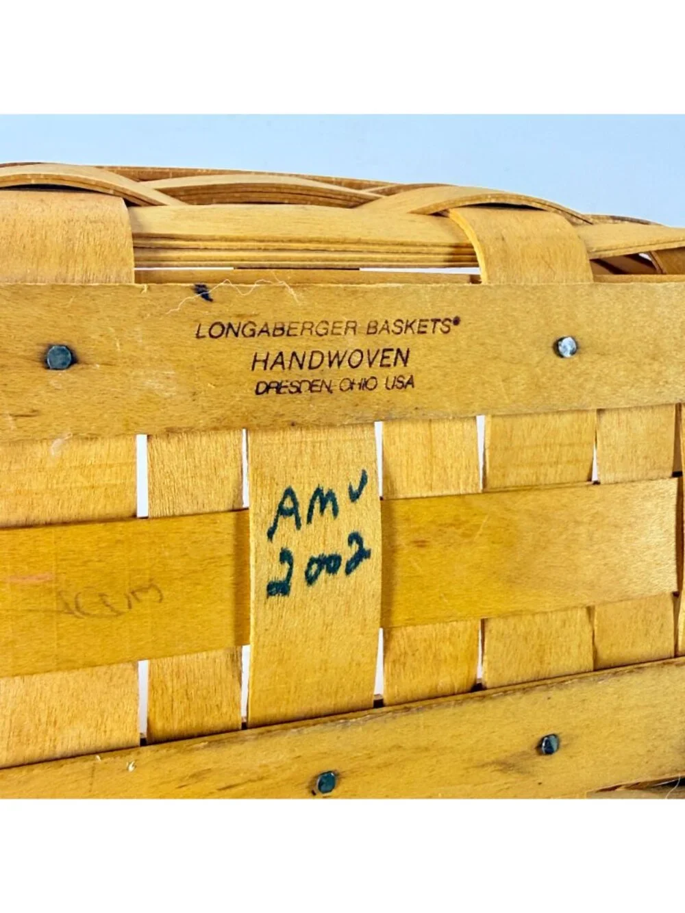 Longaberger 1996,2001 & 2002 Hand Woven Wooden Baskets Square & Rectangular USA